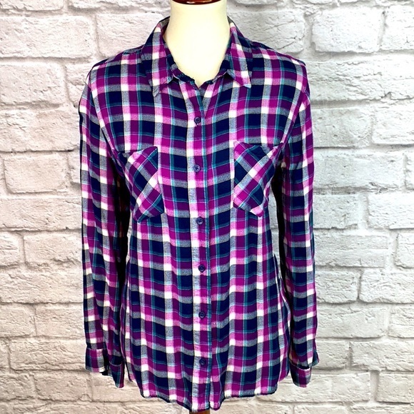 SO Tops - SO Purple Soft Flannel Shirt
